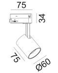 LED Railspot Zwart 8W – 3000K 650 Lumen Dimbaar